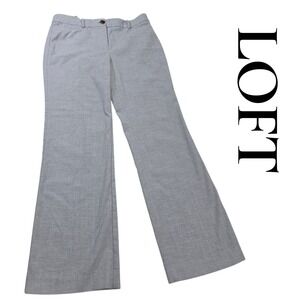 LOFT Women's Gray Herringbone Wide Leg Trousers Dress Pants Size 10‎